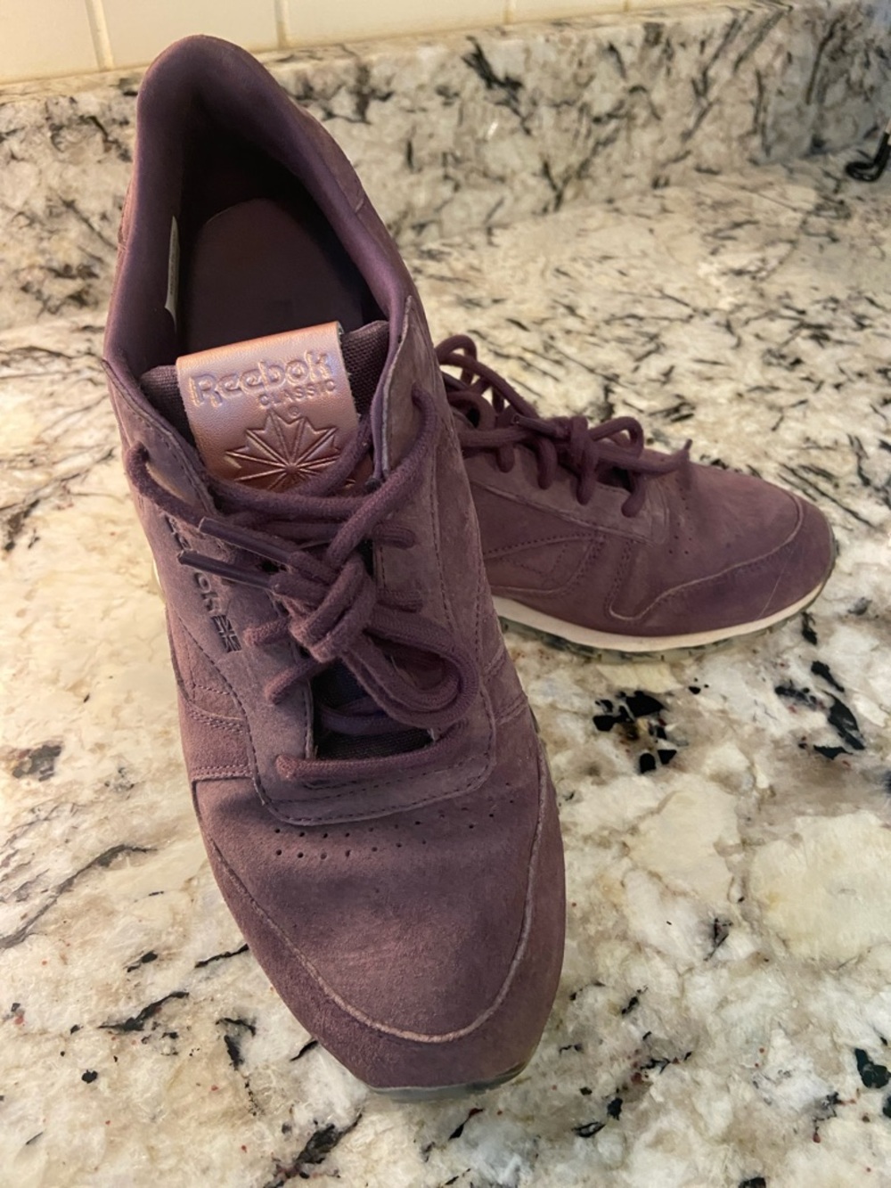 Reebok‎ Classic Leather Shimmer Sneakers Woman’s 9.5  Meteorite Streetwear Retro